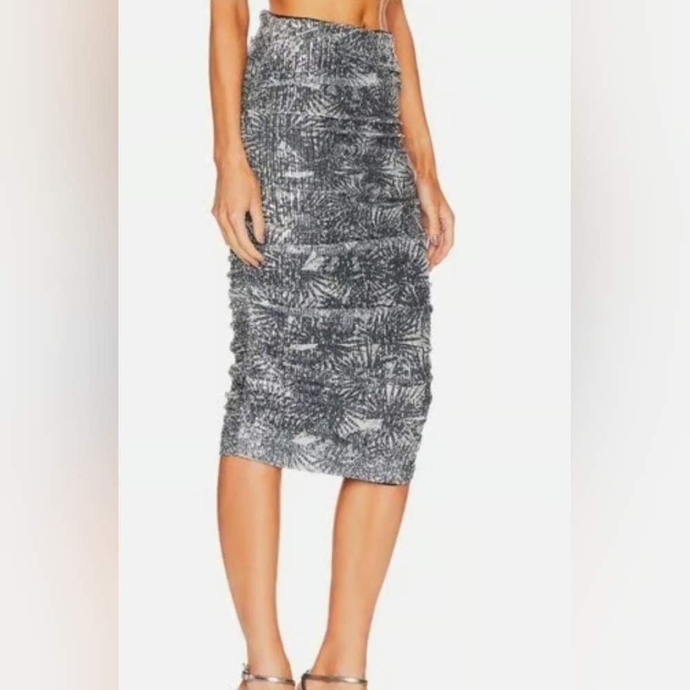 NEW LE SUPERBE rockstar skirt in hollywood palms sequins Size M Medium Nwot